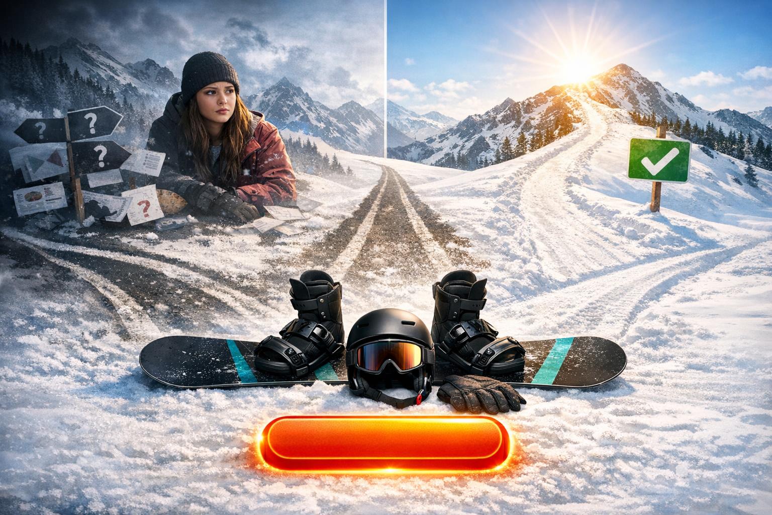 Beginner snowboard gear decision map leading to current gear options